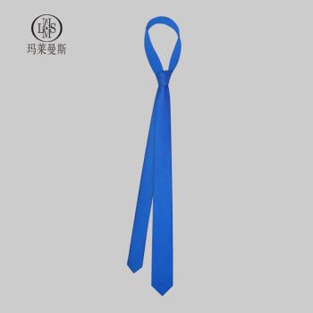 5CM寶藍色年輕款細窄休閑領帶