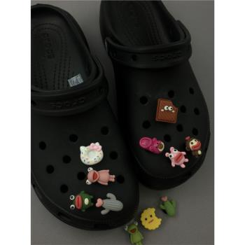 可愛卡通小動物餅干鞋扣適配crocs洞洞鞋拖鞋鞋面DIY裝飾扣可拆