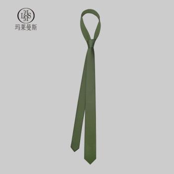 5cm細窄款軍綠色休閑裝飾領帶