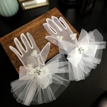 森系新娘復古春夏季女婚紗手套