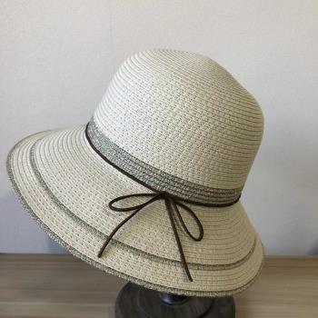 遮陽帽材料女夏季可折疊草編帽