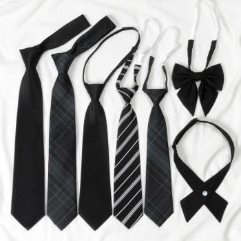 黑色襯衫裝飾日系學院風手打領帶