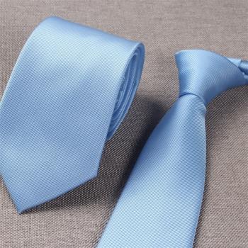 商務寬版天藍斜紋工作上班領帶