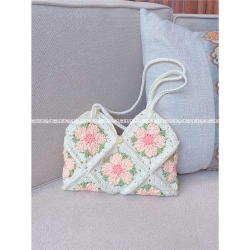 陽陽編織屋diy手工編織櫻花包材料包單肩腋下毛線鉤針閨蜜禮物