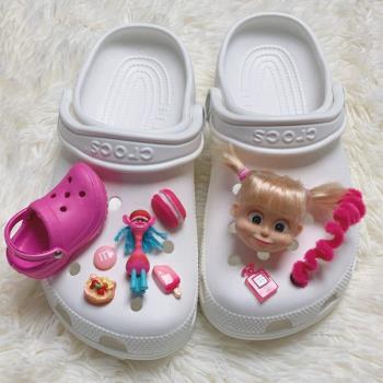 原創Crocs洞洞鞋鞋花鞋扣裝飾配件配飾可愛瑪莎娃娃頭小紅書同款