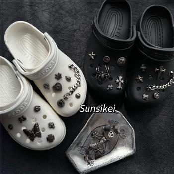 Sunsikei原創 朋克重金屬洞洞鞋鞋花中性情侶款Crocs鞋扣鞋面裝飾