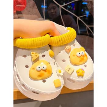 乳酪芝士洞洞鞋配飾男女crocs兒童鞋花鞋扣光年三眼仔diy配件裝飾