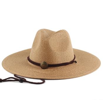 Beach Sun Straw Hats 夏季防曬草編禮帽遮陽大沿草帽沙灘爵士帽