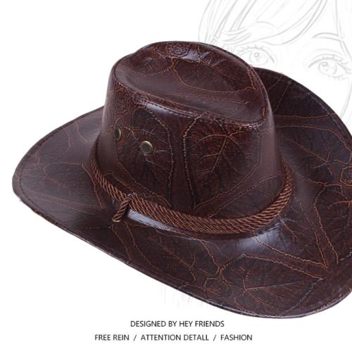 西部牛仔帽 Western Cowboy Hat Men Women Leather Travel Cap