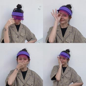 遮陽帽ins透明夏天防曬女空頂帽