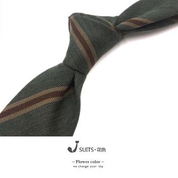 6公分復古雅痞墨綠色羊毛領帶