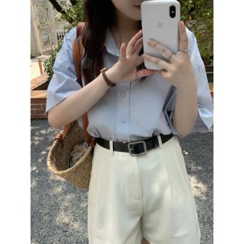 方扣寬版ins風復古男女通用皮帶