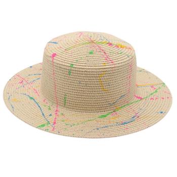 遮陽帽綠色夏季沙灘平頂草帽