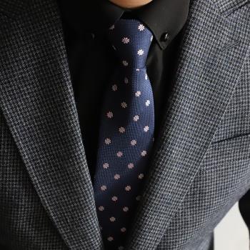 禮盒裝藏青商務韓版百搭職業領帶