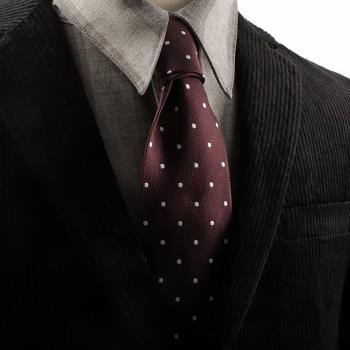 意式提花商務混紡圓點職業領帶
