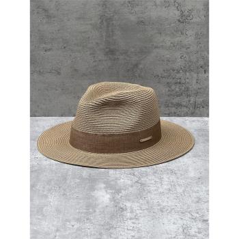 精致單色草編禮帽男女夏季優雅爵士帽巴拿馬型英倫沙灘遮陽帽草帽