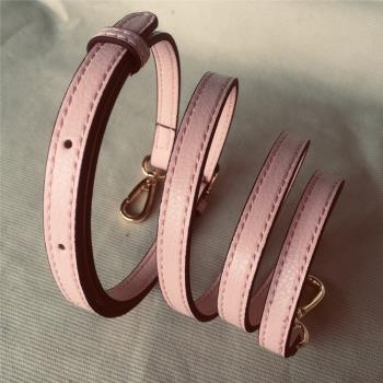 MK替換荔枝紋藕粉色肩帶斜挎包配件真皮蔻馳包包帶子1.8寬1.2高檔