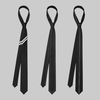 休閑裝飾時尚白虛線手打細窄領帶