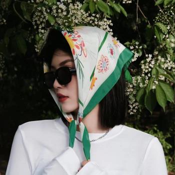 印花女夏季野餐法式包頭巾發帶
