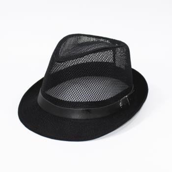 遮陽帽夏季男士網眼鏤空平邊帽子