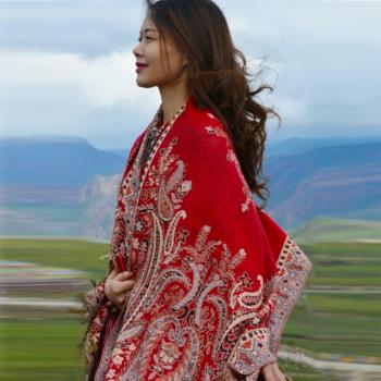 民族風女云南旅游西藏青海披肩