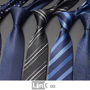 7cm手系藍色條紋休閑上班領帶