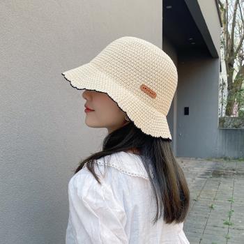 遮陽帽優雅女可折疊夏季漁夫帽子