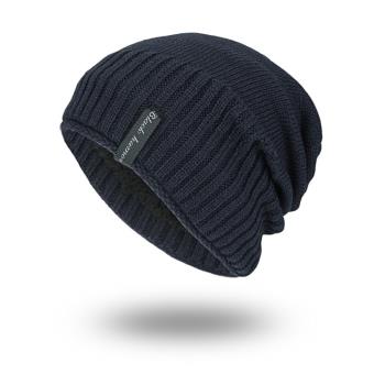 men winter knitted fleece warm thick cap hats head warmer