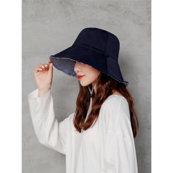 日本夏季女雙面可折疊遮陽帽