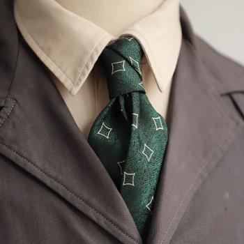 墨綠咖啡圓點雅痞紳式商務領帶