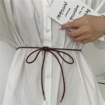 女韓國休閑編織時尚打結腰鏈皮帶