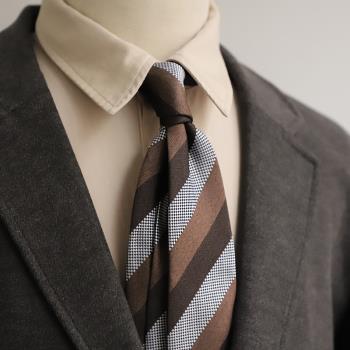 紳士風花紋咖啡商務高檔職業領帶