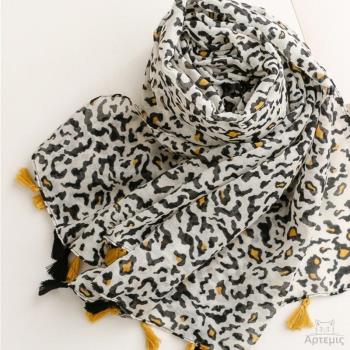 圍巾女豹紋流蘇沙灘巾披肩Womens scarf leopard fringe shawl
