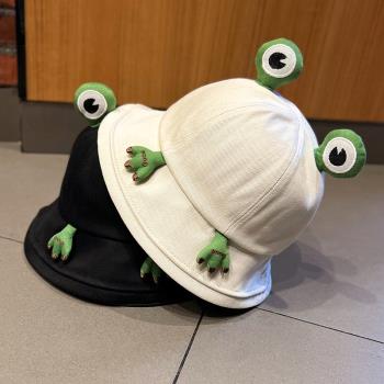可愛青蛙女春夏季學生卡通帽子
