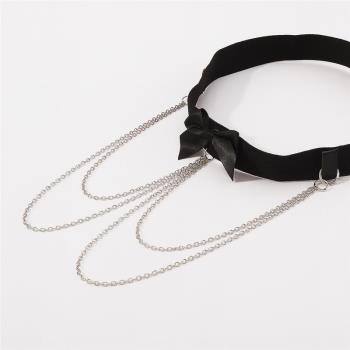 Nightclub sexy fashion leg ring elastic band bow chain tasse