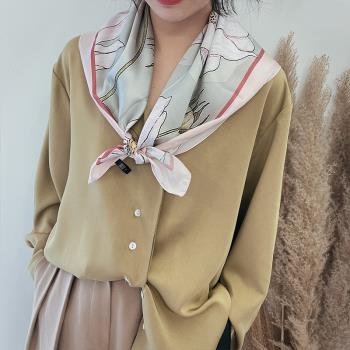 春季時尚女氣質印花韓版絲巾