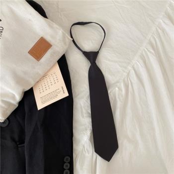 jk黑色制服領帶女學生學院風襯衫韓版男生拉鏈式免打款女士裝飾潮