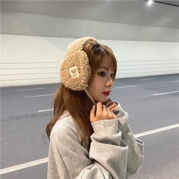 韓國ins冬季加厚系帶毛絨耳罩