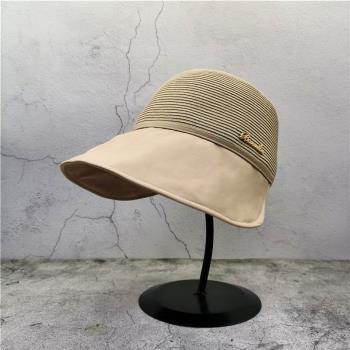女草編扎馬尾夏季鏤空透氣遮陽帽