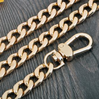12毫米粗 直金色 扁鏈包包鏈子包帶包包鏈條配件金屬包鏈包帶