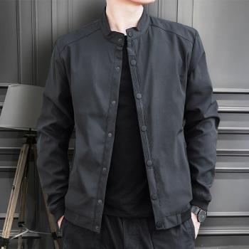 潮牌立領夾克男士春秋款寬松日系美式韓版潮流帥氣休閑飛行員外套
