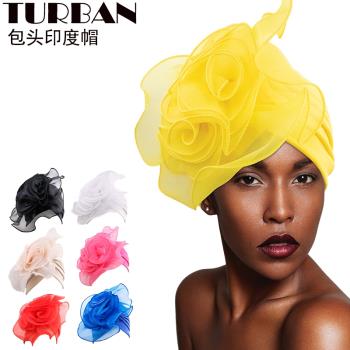 Turban花朵穆斯林頭巾印度帽