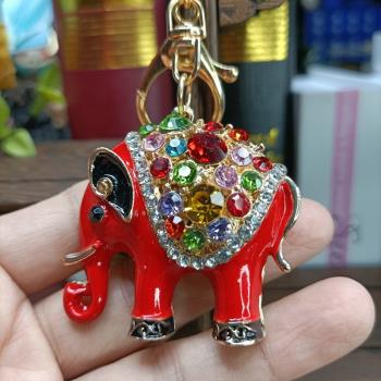 吉祥大象題扣琺瑯工藝鑲鉆小飾品