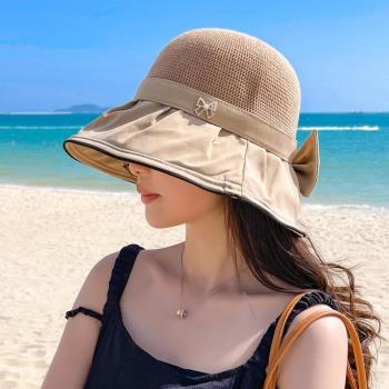 女夏季大檐鏤空透氣可折疊帽子