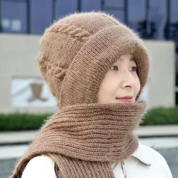 秋冬季女松鼠騎車保暖毛線帽子