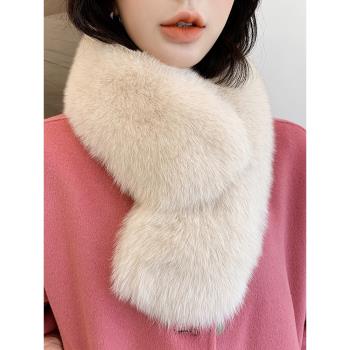 賓雅圖狐貍毛冬季保暖裘皮女圍巾