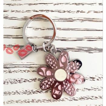 粉色花瓣節日禮品刻字鑰匙扣掛件