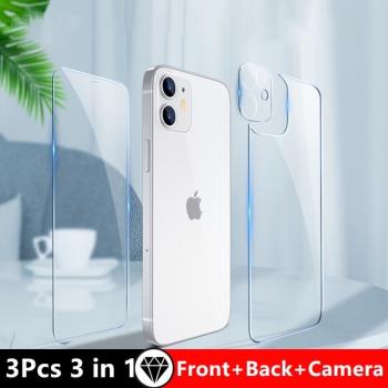 3in1 Full Tempered Glass For iPhone 11 12 13 Pro Max Mini