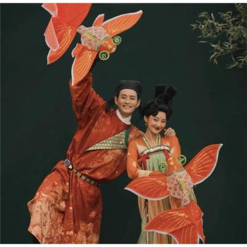 古風紙鳶中式寫真攝影金魚立體風箏國風古裝創意兒童漢服拍照道具