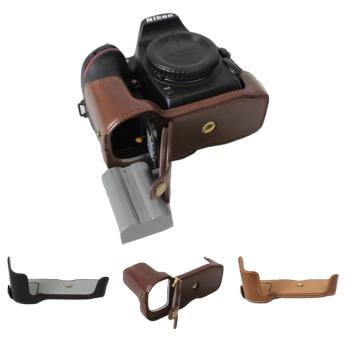 相機底座皮套適用于尼康D500 D750 D810 D3200 D3400保護殼半邊套
